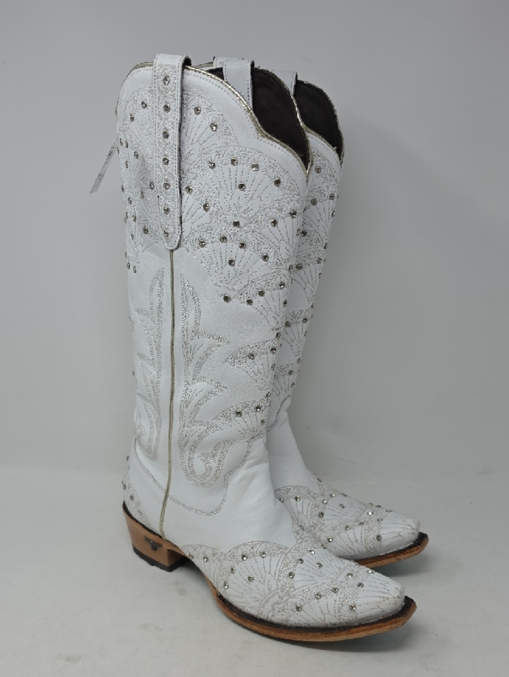Lane Women's Calypso Leather Western Bridal Boots Snip Toe Size 9.5 - Picture 3 of 6
